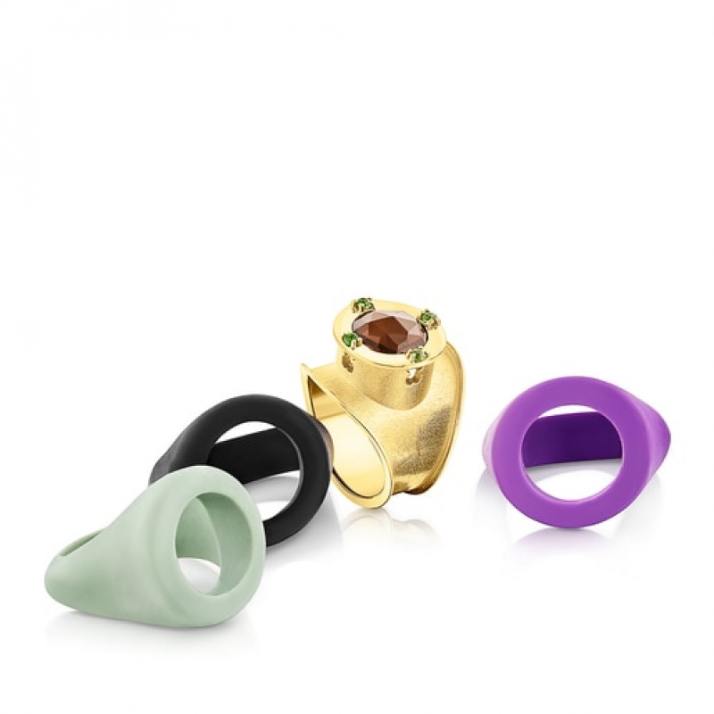 Tous Virtual Garden Signet Women's Rings 18k Gold | PEA472381 | Usa