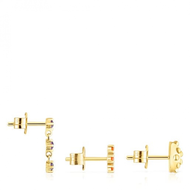 Tous Virtual Garden Small Women's Earrings 18k Gold | AVQ375041 | Usa