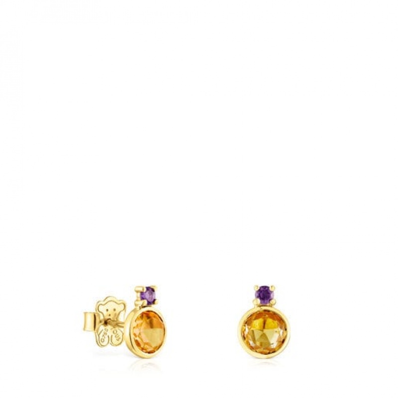 Tous Virtual Garden Small Women\'s Earrings 18k Gold | FYO507493 | Usa