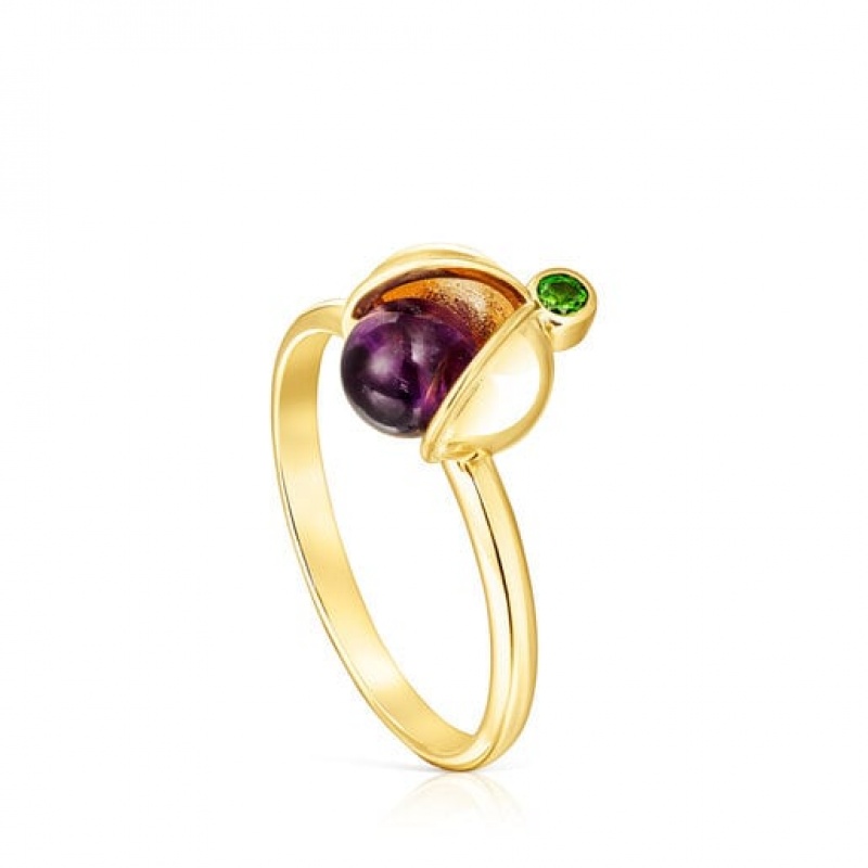 Tous Virtual Garden Small Women\'s Rings 18k Gold | ZFH249038 | Usa