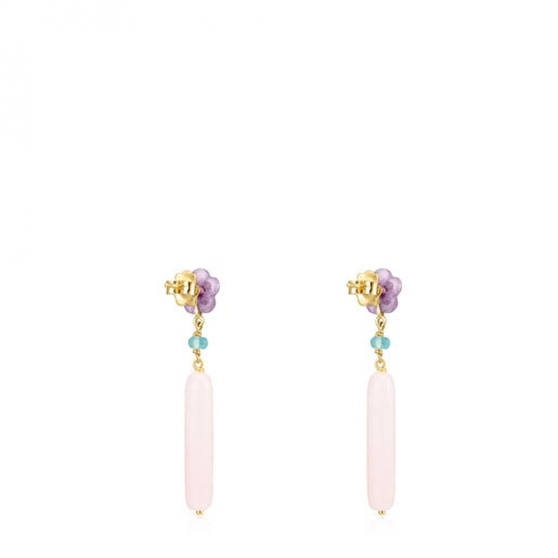 Tous Vita Long Women's Earrings 18k Gold | EHP691340 | Usa