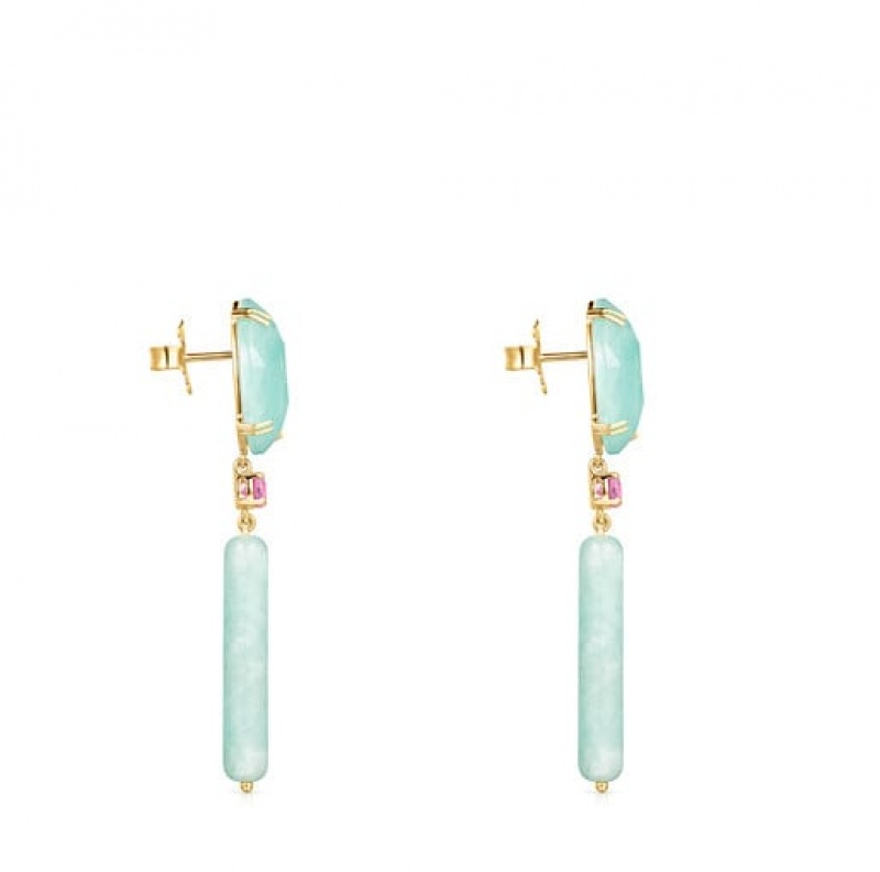 Tous Vita Long Women's Earrings 18k Gold | MXO746581 | Usa