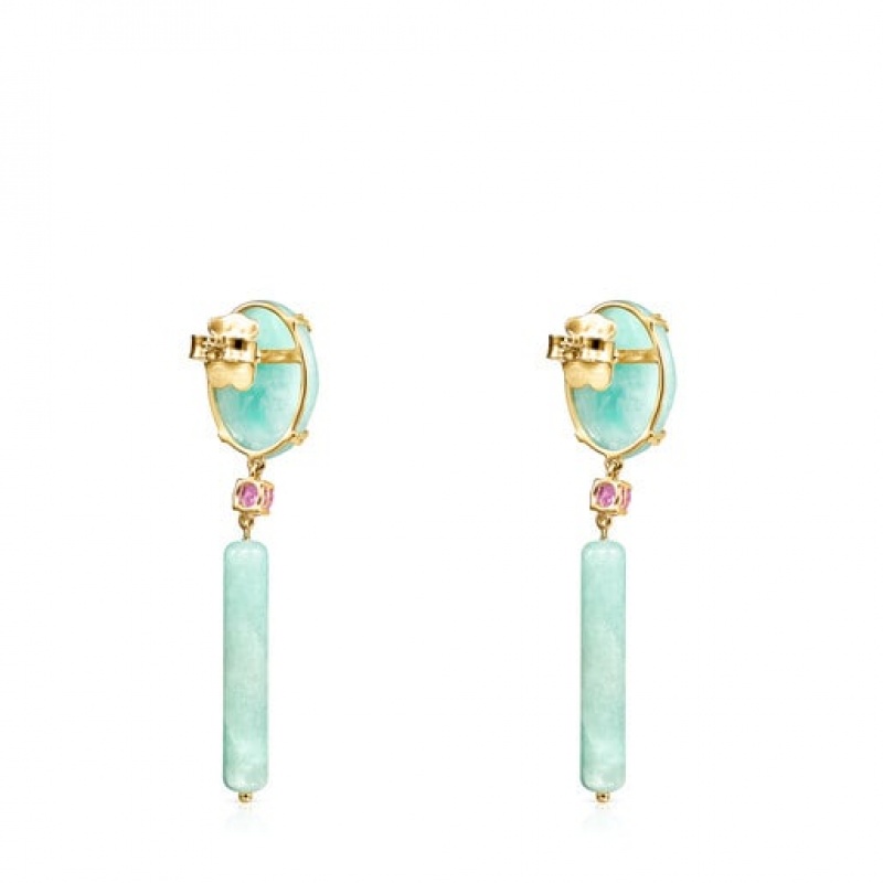 Tous Vita Long Women's Earrings 18k Gold | MXO746581 | Usa