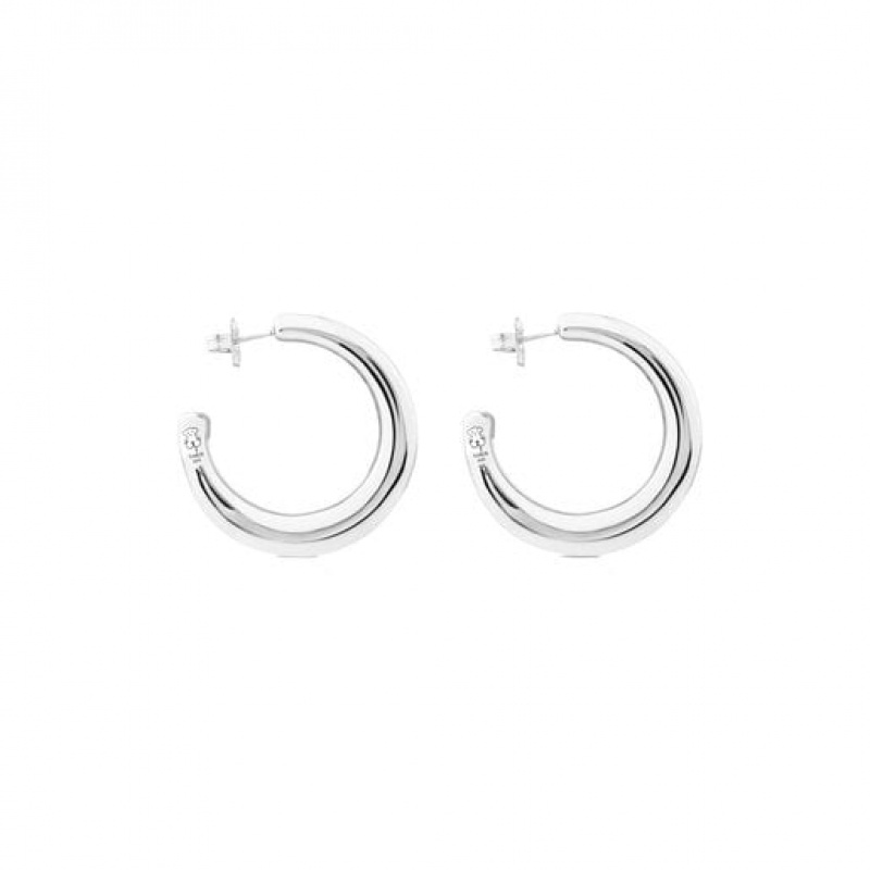 Tous Warm Hoop Women's Earrings Silver | NKZ469378 | Usa