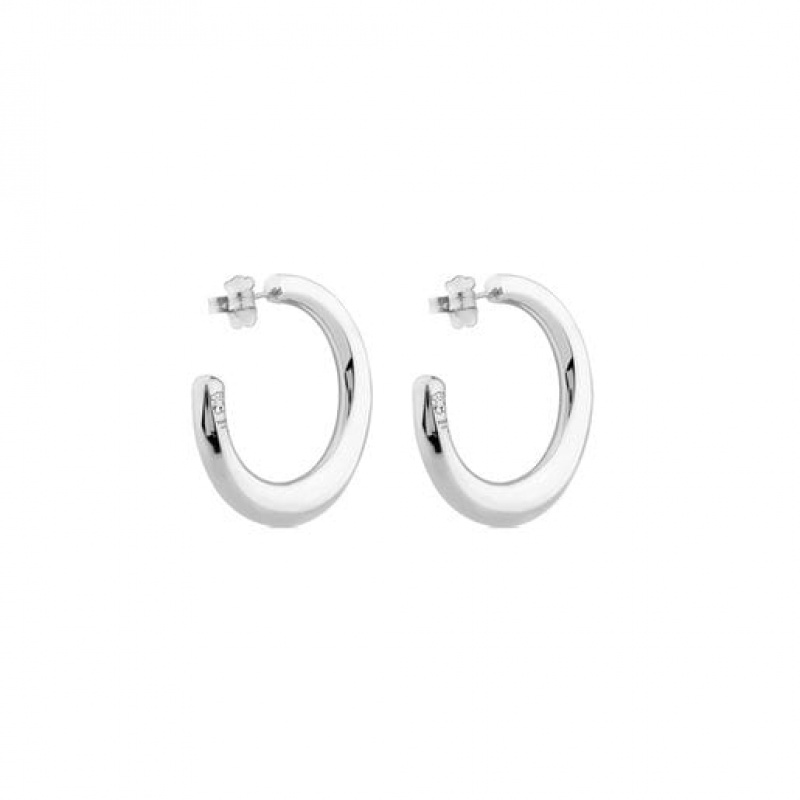 Tous Warm Hoop Women's Earrings Silver | NKZ469378 | Usa