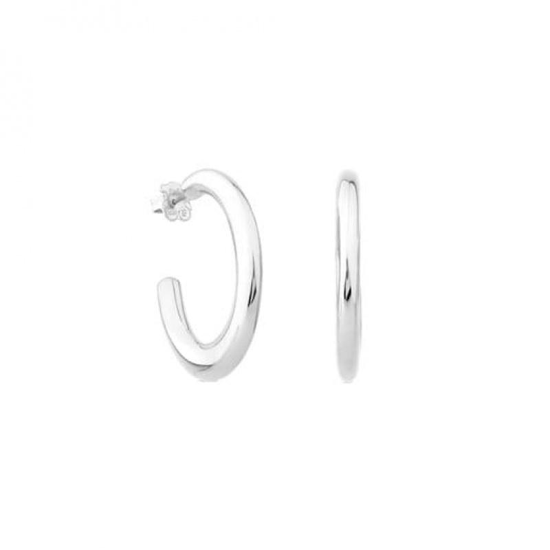 Tous Warm Hoop Women\'s Earrings Silver | NKZ469378 | Usa