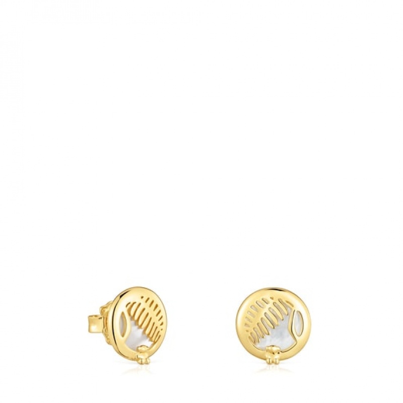 Tous Yunque Small Women\'s Earrings 18k Gold | OMJ307814 | Usa